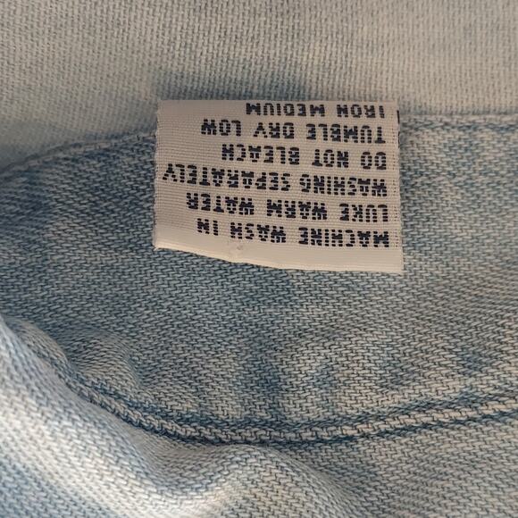 Vintage Button Up Shirt Long Sleeve Casual 90s Contrasting Sleeve - Picture 7 of 9